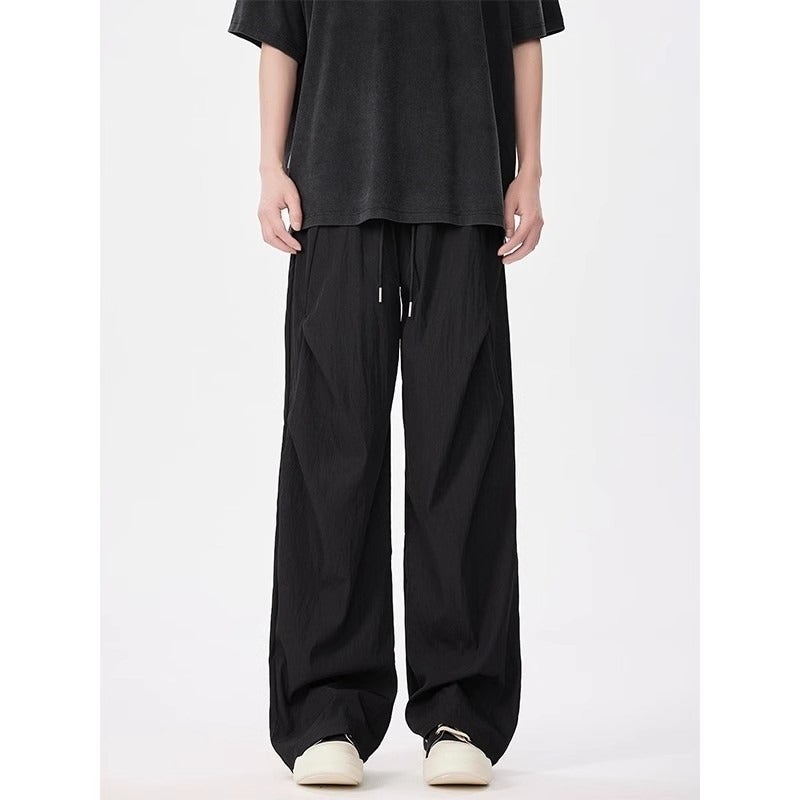 American Style Quick-Drying Casual Pants Boys Summer High Street Trendy Brand Pleated Parachute Pants Outdoor Wide-Leg Charge Pants - Image 3