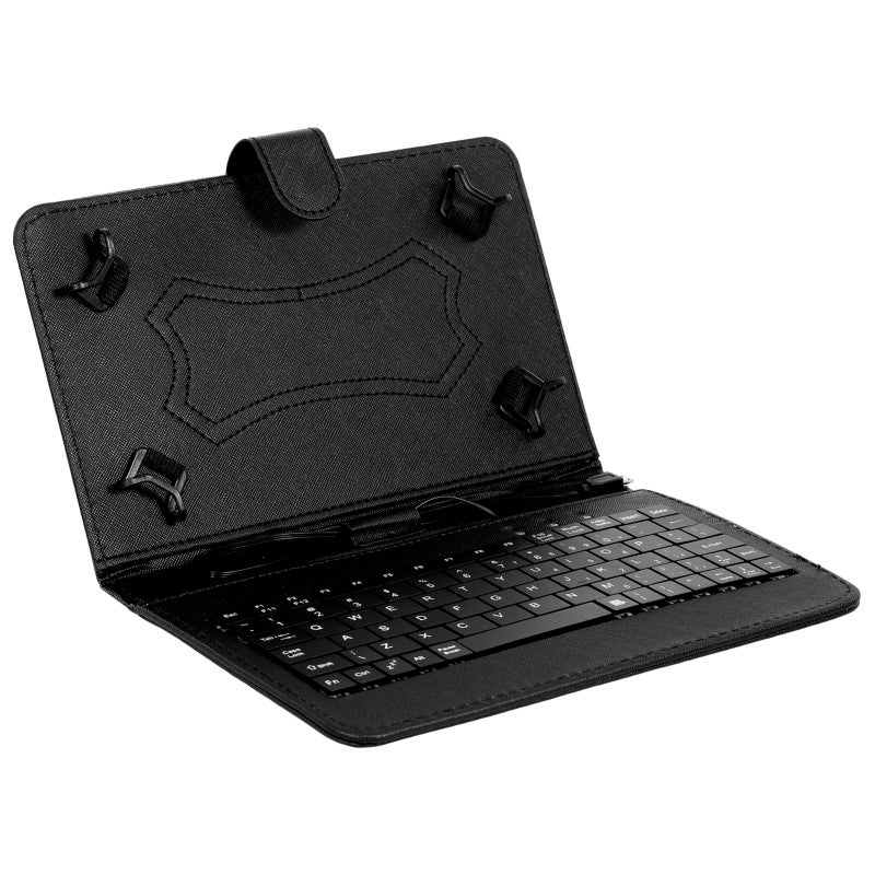 Foldable Case Cover: PU Leather With Qwerty Keyboard - Quiet Keystrokes & Built-In Kickstand Tablet Stand Holder Cover For Android Tablet Devices - Image 1