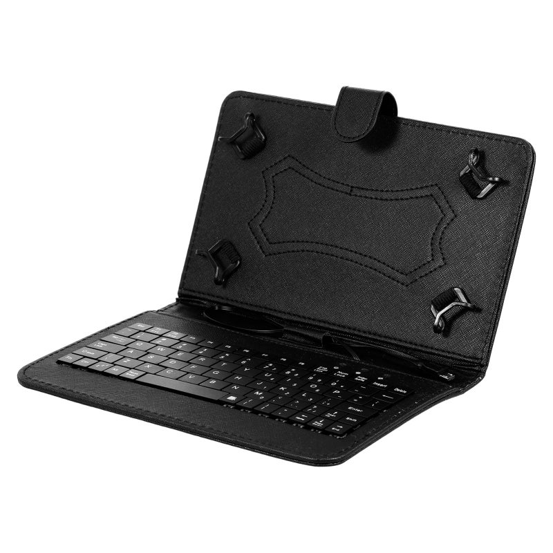 Foldable Case Cover: PU Leather With Qwerty Keyboard - Quiet Keystrokes & Built-In Kickstand Tablet Stand Holder Cover For Android Tablet Devices - Image 5