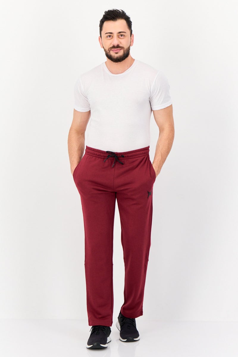 TapouT Men Sportswear Fit Brand Logo Outdoor Sweatpants, Maroon  - Image 3