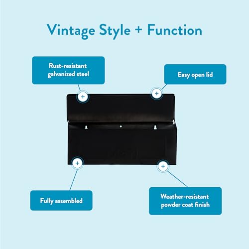 ARCHITECTURAL MAILBOXES Townhouse Galvanized Steel, Wall-Mount Mailbox, Black Small - Image 4