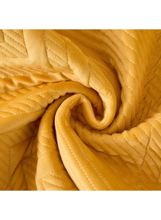 House of Quirk Sofa Covers Velvet Herringbone Chenille Fabric Furniture Protector 1/2/3/4 Seater Sofa Cover Slipcovers Anti-Slip Stretch Seat Mat (Four Seater, Yellow, 70x210cm) - Image 4