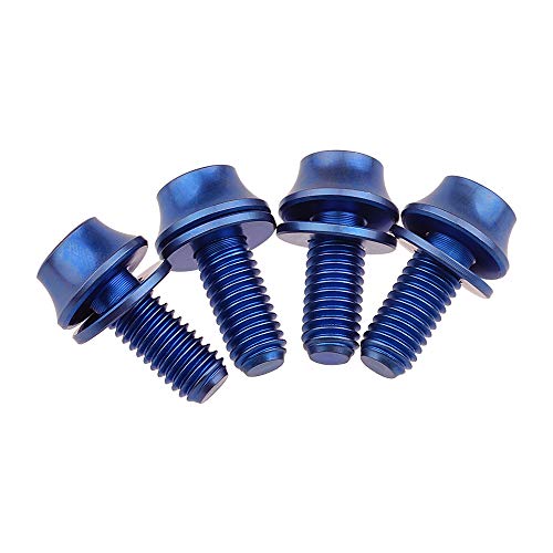 Wanyifa Titanium M5x12mm with Washers Bicycle Water Bottle Cage Hex Bolts Pack of 4 (Blue) - Image 3