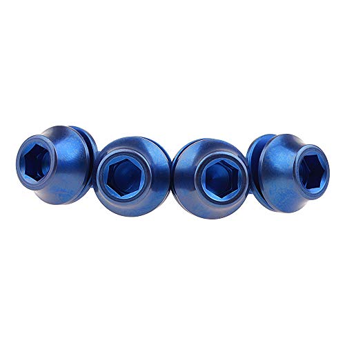 Wanyifa Titanium M5x12mm with Washers Bicycle Water Bottle Cage Hex Bolts Pack of 4 (Blue) - Image 2