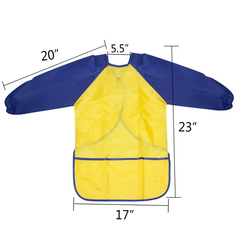 BAHABY Kids Art Smocks 2 Pack Painting Smock with Long Sleeve and 3 Pockets for Age 3-8 - Image 3