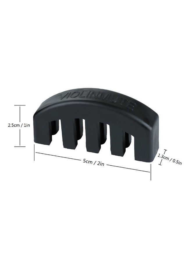 2Pcs Rubber Violin Mute Practice Mute Silencer for  4/4, 3/4, 1/2 Violin, Black - Image 5
