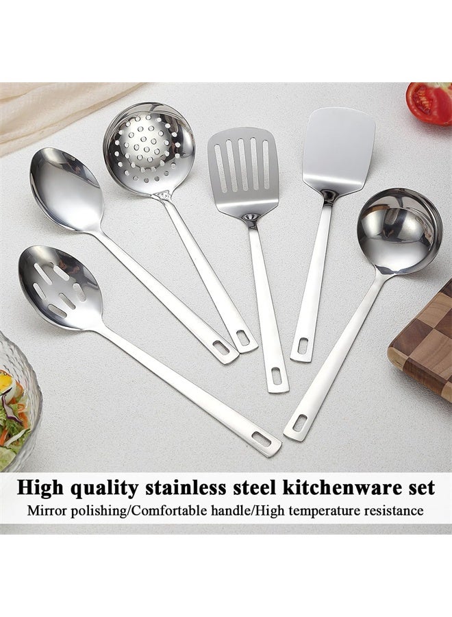 هومستر مجموعة أدوات طهي من الفولاذ المقاوم للصدأ 6 قطع، أدوات مطبخ متينة، أسلوب عصري - Image 2