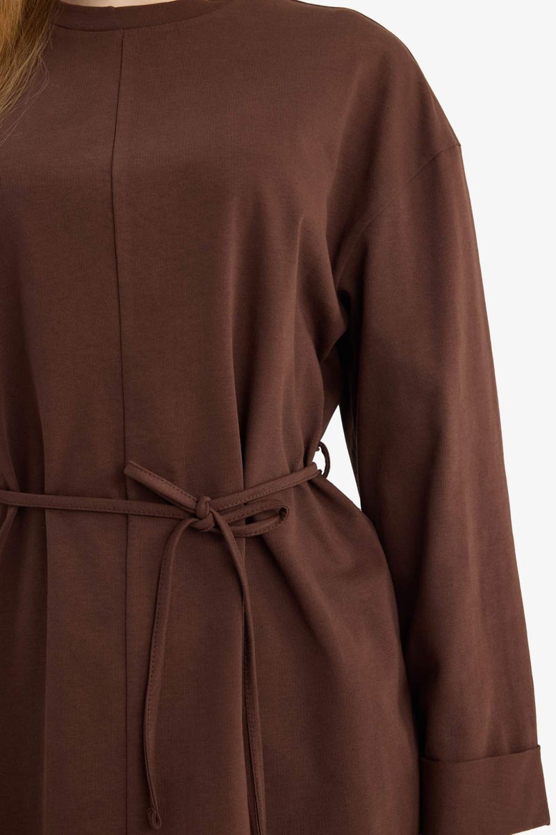 DeFacto Loose Fit Crew Neck Long Sleeve Tunic - Image 4