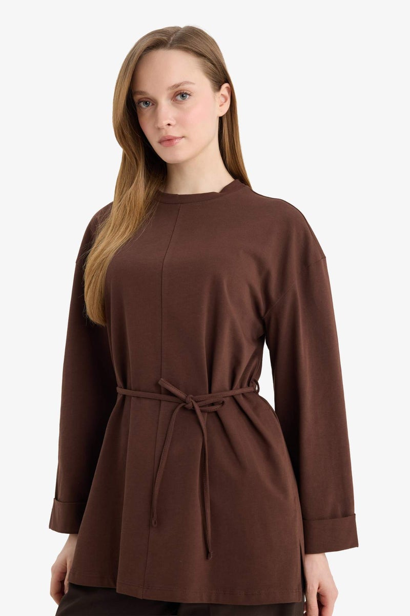 DeFacto Loose Fit Crew Neck Long Sleeve Tunic - Image 3
