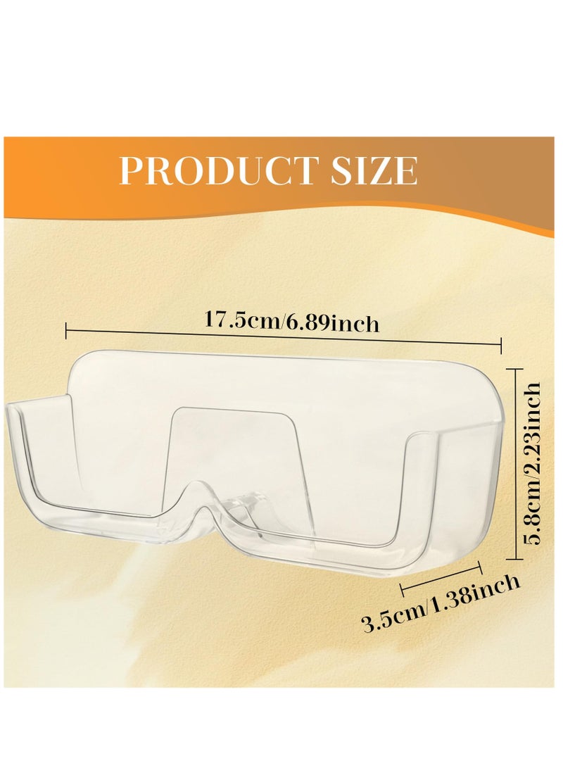SYOSI Sunglasses Organizer, Wall Mounted Glasses Storage, Plastic Eyeglasses Stand, Eyewear Display, Case Glasses Organizer Easy Wall Mounted for Home Office Dorm Decor (3Pcs Clear Glasses Holder) - Image 3