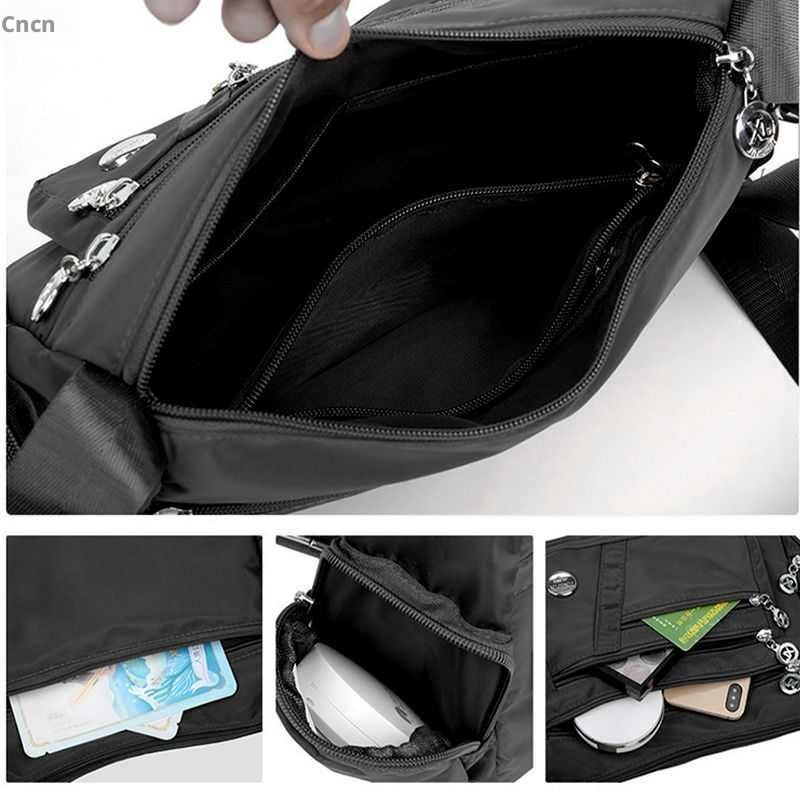 Women's Black Nylon Shopper Bag - Image 2