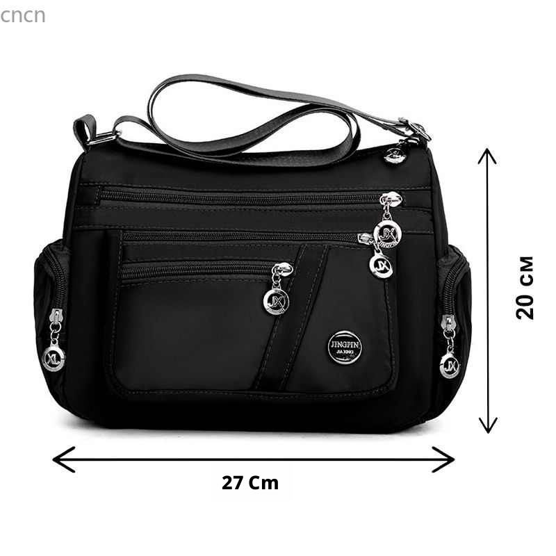 Women's Black Nylon Shopper Bag - Image 5