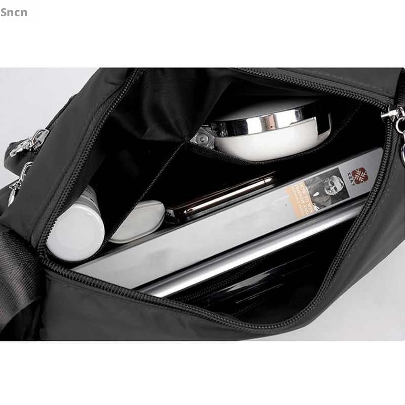 Women's Black Nylon Shopper Bag - Image 4