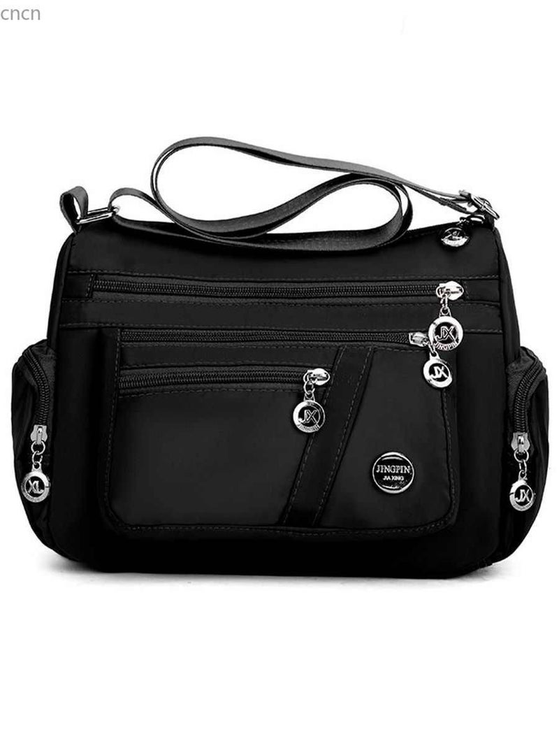 Women's Black Nylon Shopper Bag - Image 1