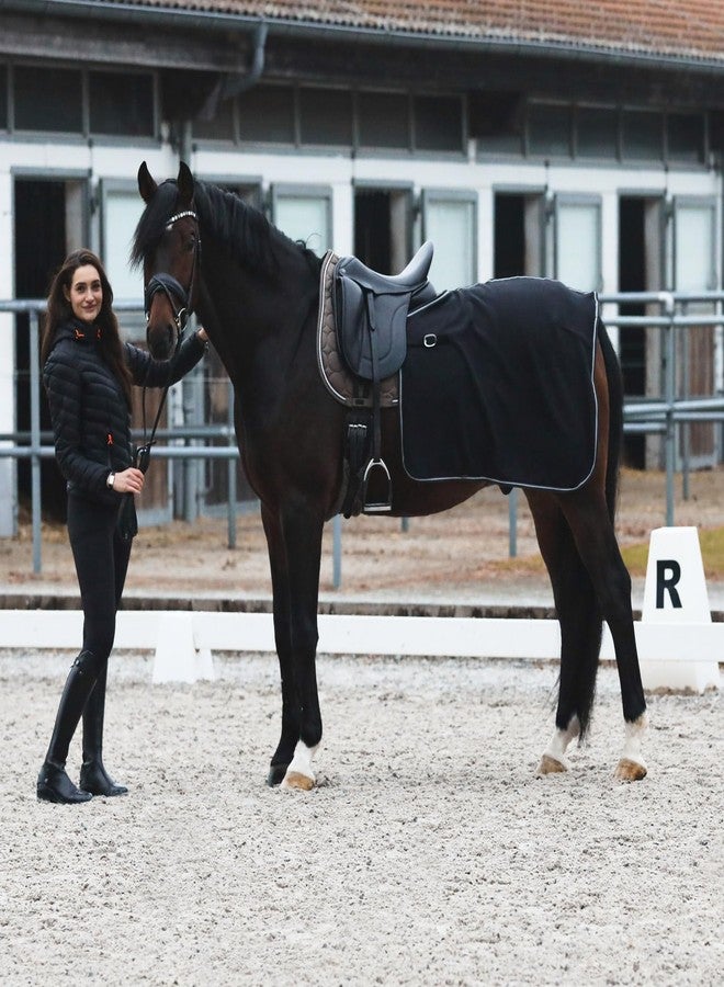 Horze Kiel Fleece Quarter Sheet - Black - Horse - Image 5