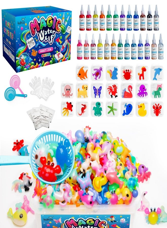 Kiditos Magic Water Elf Toy Kit-Squishies for Kids, 25 Gels & 20 Molds, Magic Gel Water Pets Sensory Toy, Fun DIY Craft Kit, Party Favors, Birthday & Christmas Gifts for Kids Ages 3+ - Image 1
