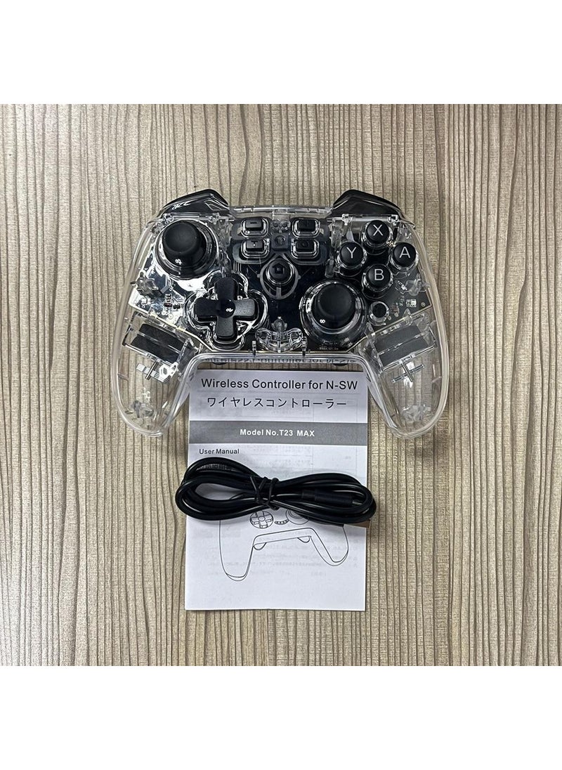 Gizala - T23 Max Nintendo Switch Pro Controller Wireless Extra Button Transparent - Image 1