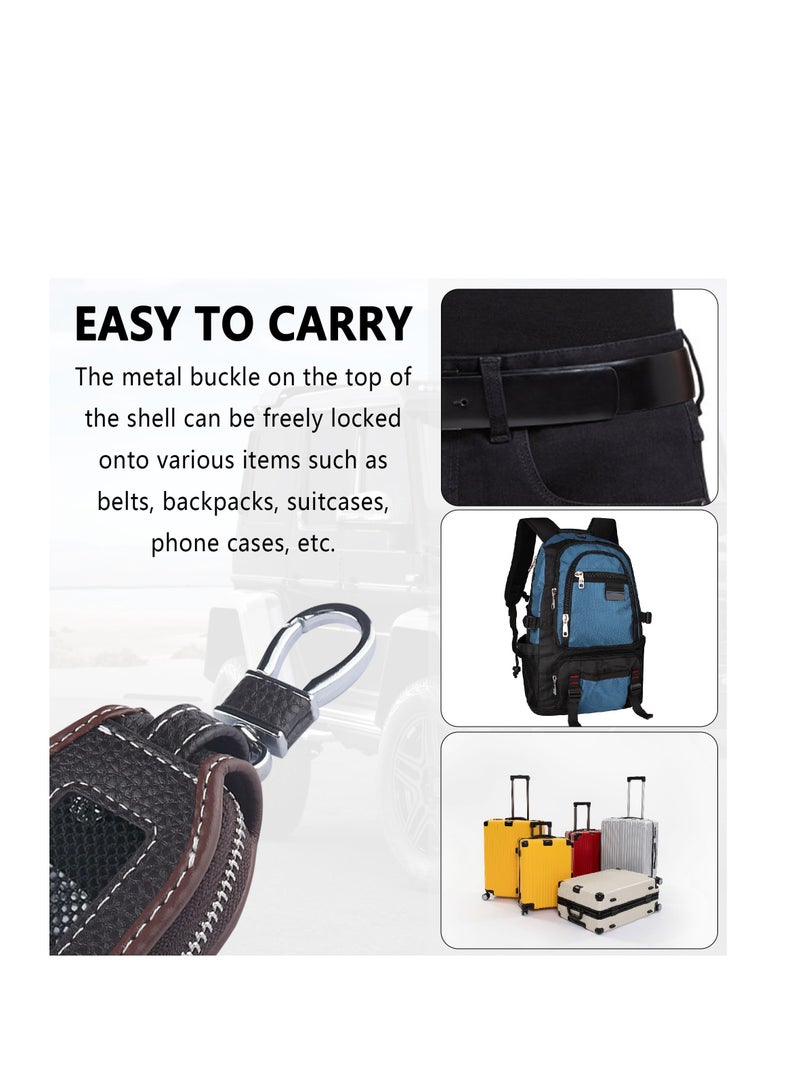 SYOSI Car Key Fob Cover Case, Car Key Case, Leather Car Key Holder with Mesh Window, Key Bag Organizer, Car Key Bag, Universal Keychain Case Car Accessories for Women & Men - Image 3