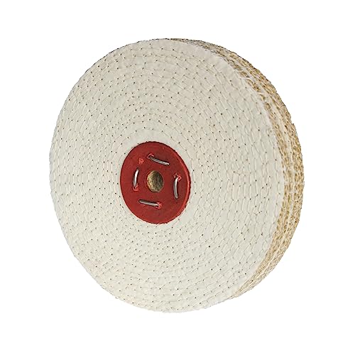 JUNLIXN 8 inch Extra Thick Rigid Sisal Buffing Wheel, 5/8 Inch Arbor Hole Abrasive Polishing Wheel for Bench Grinder(White) - Image 1
