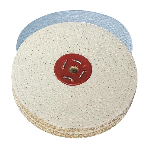 JUNLIXN 8 inch Extra Thick Rigid Sisal Buffing Wheel, 5/8 Inch Arbor Hole Abrasive Polishing Wheel for Bench Grinder(White) - Image 4