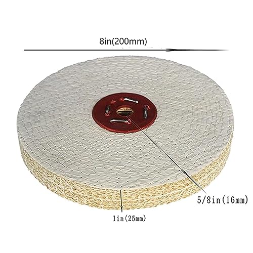 JUNLIXN 8 inch Extra Thick Rigid Sisal Buffing Wheel, 5/8 Inch Arbor Hole Abrasive Polishing Wheel for Bench Grinder(White) - Image 2