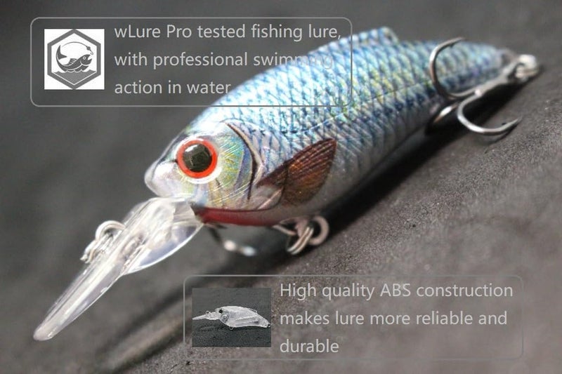 wLure Minnow Crankbait for Bass Fishing Bass Lure Jerkbait Fishing Lures and Tackle Box - Image 4