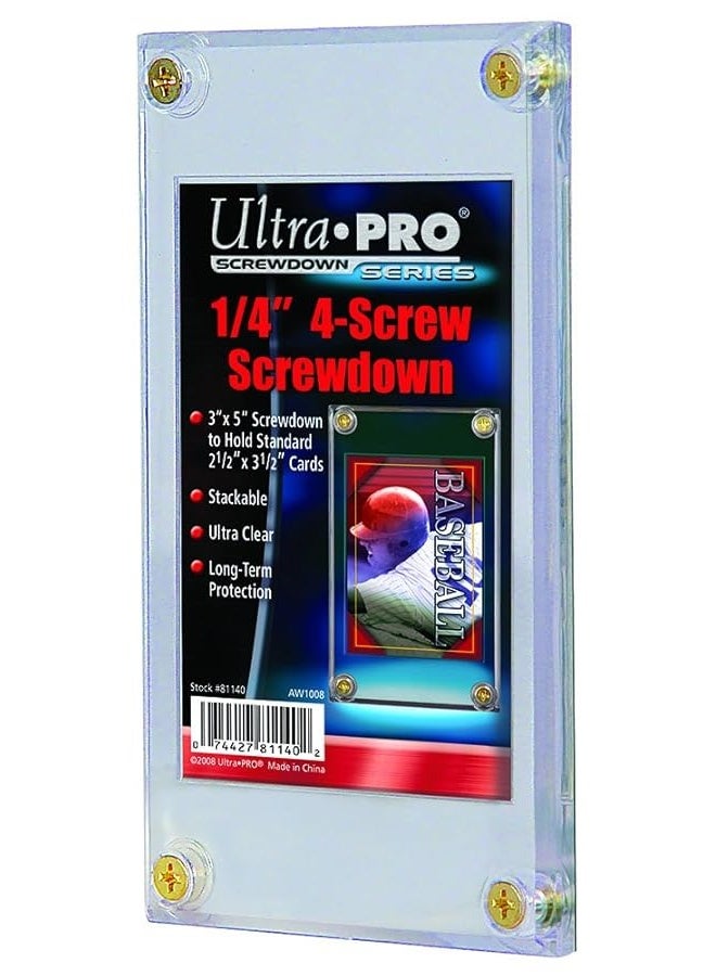 Ultra Pro 1/4" Screwdown Recessed Trading Card Holder ( Packaging May Vary ),Plastic, Clear