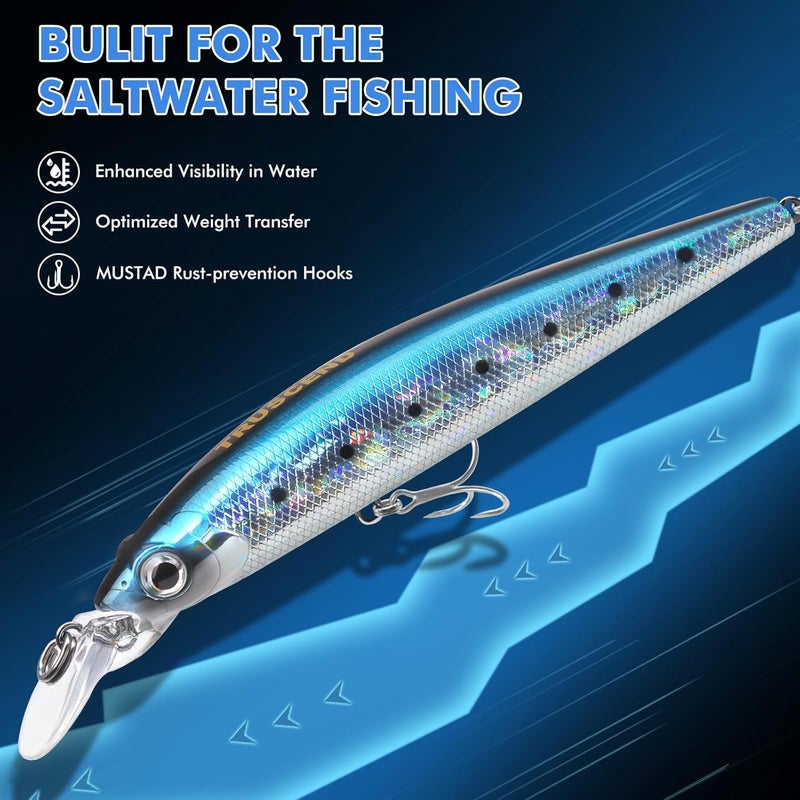 TRUSCEND Easy Catch Swimmax, Magic Noisy Turbulent Wiggling and Vibrating Actions for More Bites, Segmented Swimbait Jointed by Dyneema Strongest Fiber, Lifelike Fishing Lures for Relax Family Fishing - Image 2