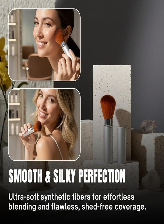 FOLELLO Makeup Brush for Professional Home and Travel Use, Portable Face Blush Brush with Cover, Foundation Brush, Blush Brush, Powder Brush, Everyday Makeup Brush - Image 3