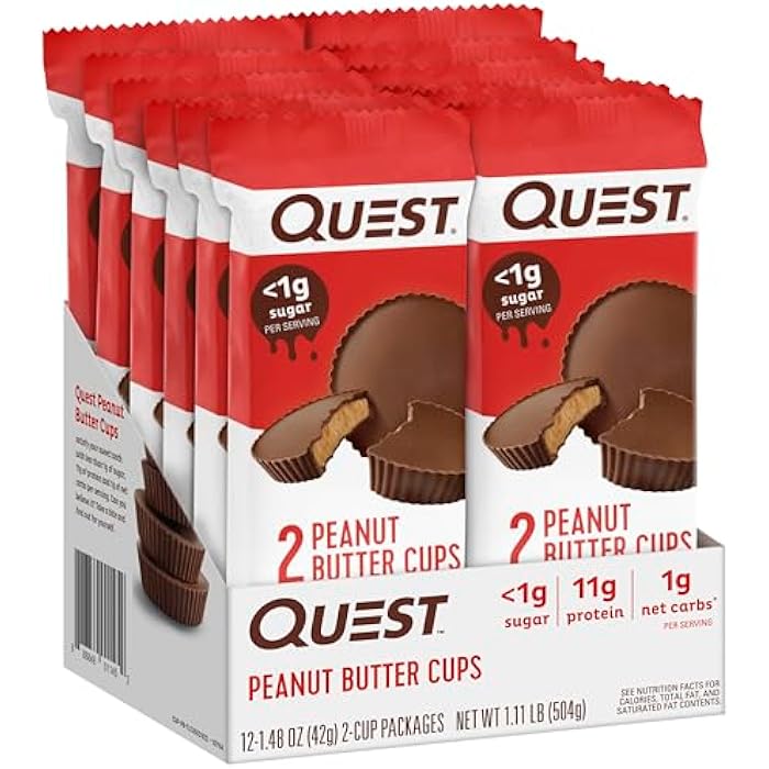 Quest Nutrition Peanut Butter Cups, 11g Protein, 1g Sugar, Low Carb, Gluten Free, Keto Friendly, 12 Count - Image 2