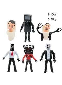 General 6 Pieces Skibidi Toilet Man Monitor Man Toy Set Ideas Toys Battle Horror Game Model Ideas Toys Gifts For Adult & Kids 