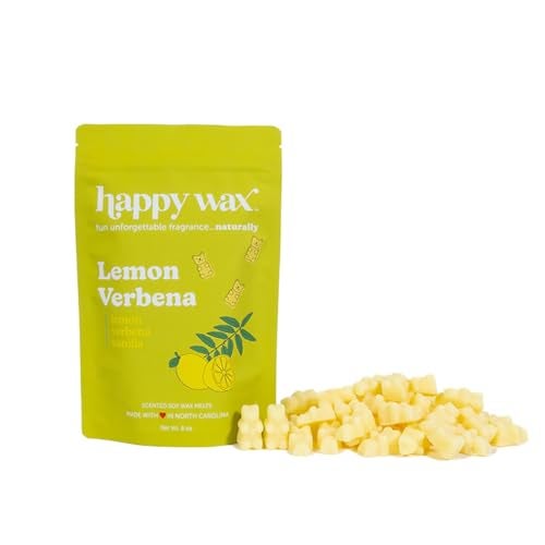 Happy Wax Lemon Verbena Bear Melts  Natural Strong Fresh Scent with Essential Oils  NonToxic and PetSafe Melts 8 oz Pouch