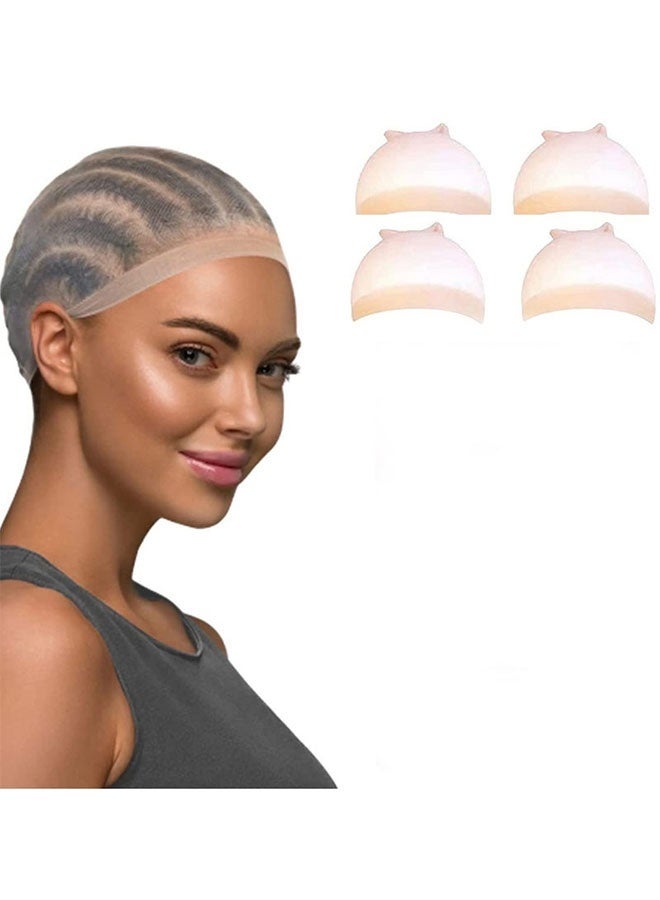 4 Pieces HD Wig Cap,Invisible and Sheer Breathable Ultra-thin Stretchy Stocking Caps for Lace Front Wigs - Image 1