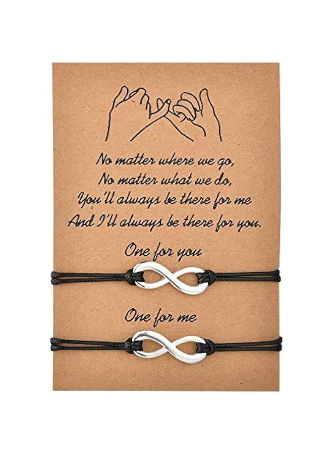 Bracelets for Couples, Unisex Matching Bracelets Handmade Friendship Gifts for Best Friend Couples Adjustable String Bracelets for Women Men Girls 2 Set  - Image 1
