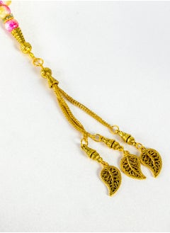 The Black Pearl Accessories Pink Yellow Alabaster Stone Prayer Bead of 33 Beads and High Quality Tassel  - Image 2
