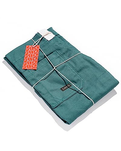 Caldo Daily Cotton Kitchen Apron for Cooking- Mens and Womens Professional Chef or Server Bib Apron - Adjustable Straps with Pockets and Towel Loop (Spruce) - Image 3