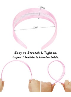 Wecoe Pink Headband 1.6 Inch Wide Silk Satin Headband Women Non Slip Fashion Plain Head Band Solid Hair Band Diy Holiday Hair Accessories For Women Girls Diademas Para Mujer Gifts  - Image 3