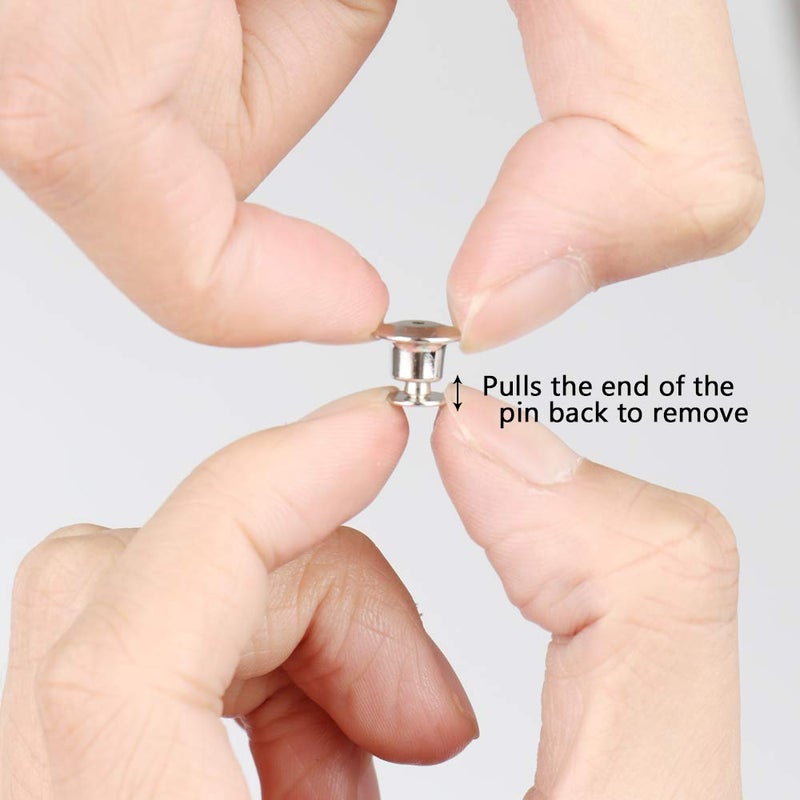 SUBANG 40 Pieces Metal Pin Backs Locking Pin Keepers Locking Clasp with Storage Case - Image 3