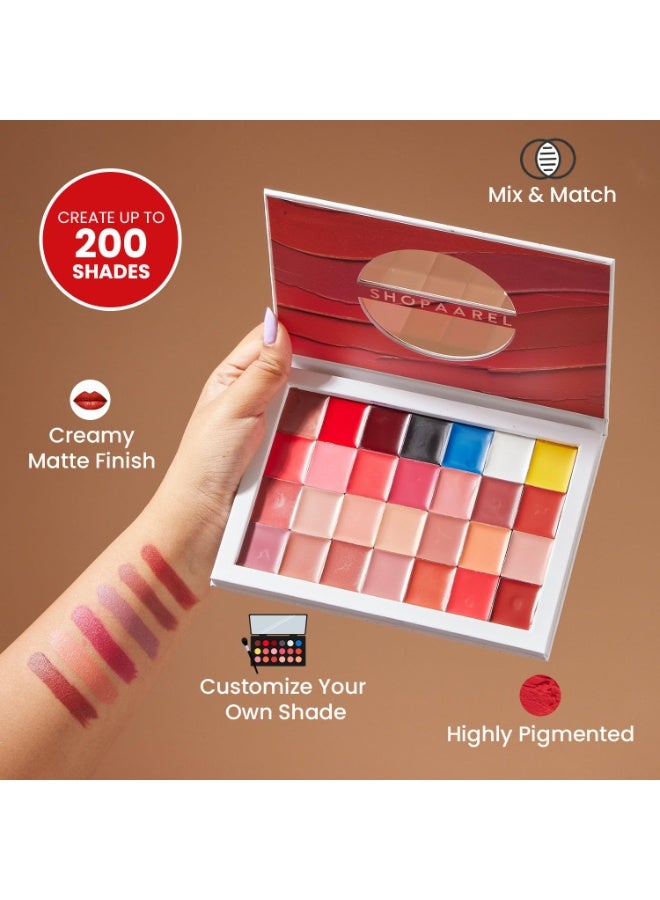 Shopaarel Mix it Pro Lip Palette With 28 Pigmented Shades Creamy Finish Lip Colors Lipstick Travel Friendly Lip Palette For Women - Image 4