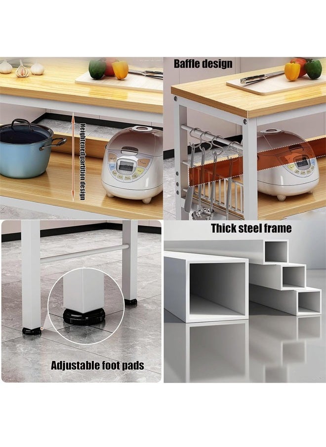 NKX - Multi functional 2-Tier Kitchen Rack with Storage Cabinet - Image 1