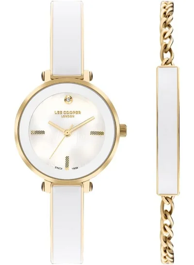 Lee Cooper Lee Cooper Women's 2035 Movement Watch, Analog Display and Metal Strap - LC07813.120, Gold
