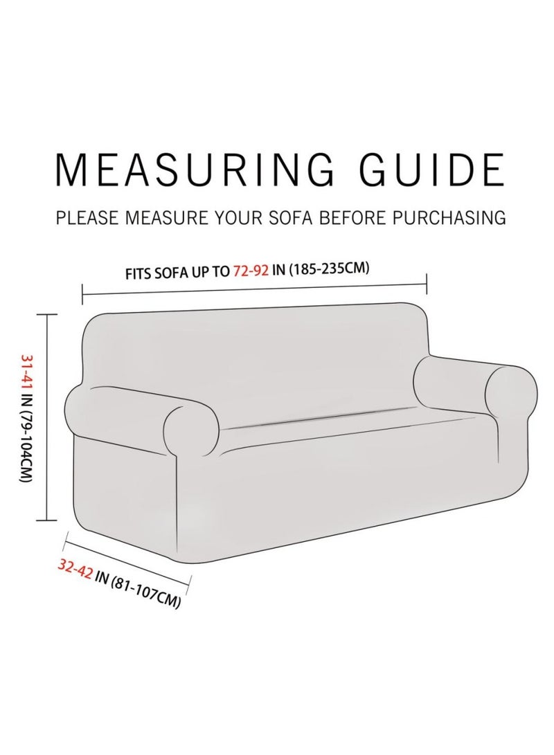 Fabienne Stretch Fit 3-Seater Sofa Cover Soft Brushed Fabric Couch Cover Exquisitely Full Coverage Furniture Protector Slipcover Three Seater Fits on Standard and Recliner Sofa 185-235cm Size Brown - Image 3