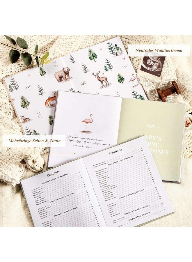 Lanpn Hello Baby First 5 Year Memory Book for Boy Girl - Linen Hardcover Baby Book Keepsake for New Parents - Newborn Baby Journal Scrapbook Photo Album Baby Milestone Book (Beige, 154 Pages) - Image 3