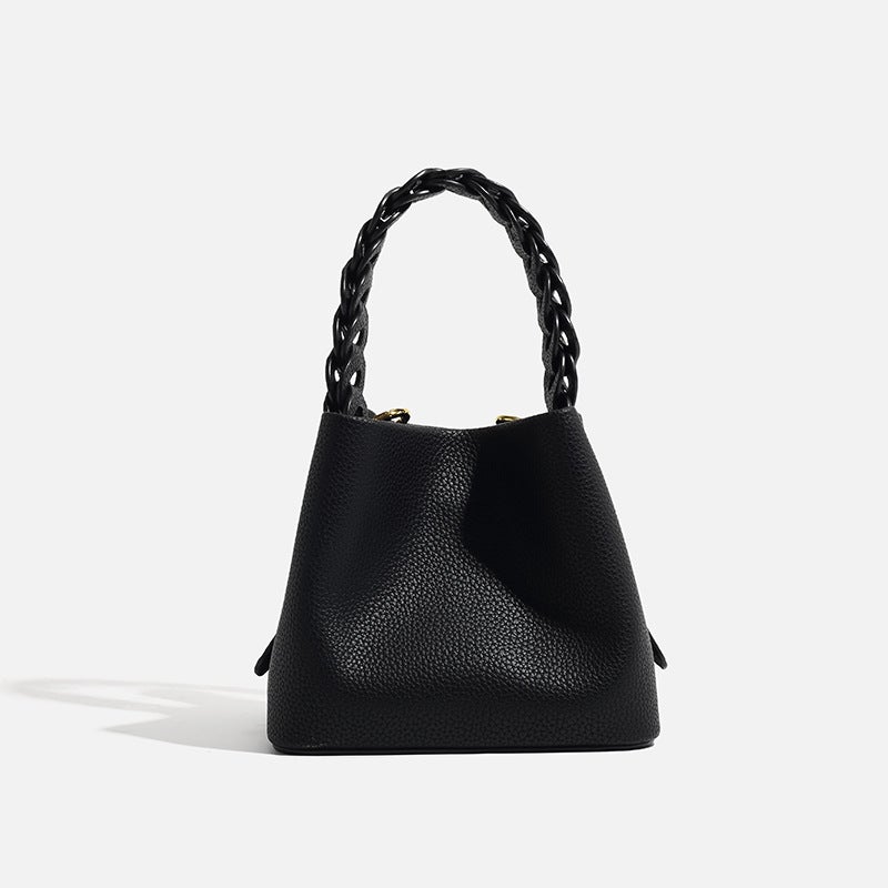 2024 Niche High-End Vegetable Basket Fashion Woven Bucket Bag Commuter Portable Shoulder Crossbody Bag - Image 1