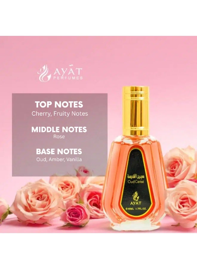 Ayat Perfumes Oud Cerise Eau de Parfum 50 ml – Juicy Cherry & Fruity Sparkle – Elegant Rose – Deep Oud & Soft Amber – Long-Lasting Women’s Arabian Perfume - Image 3