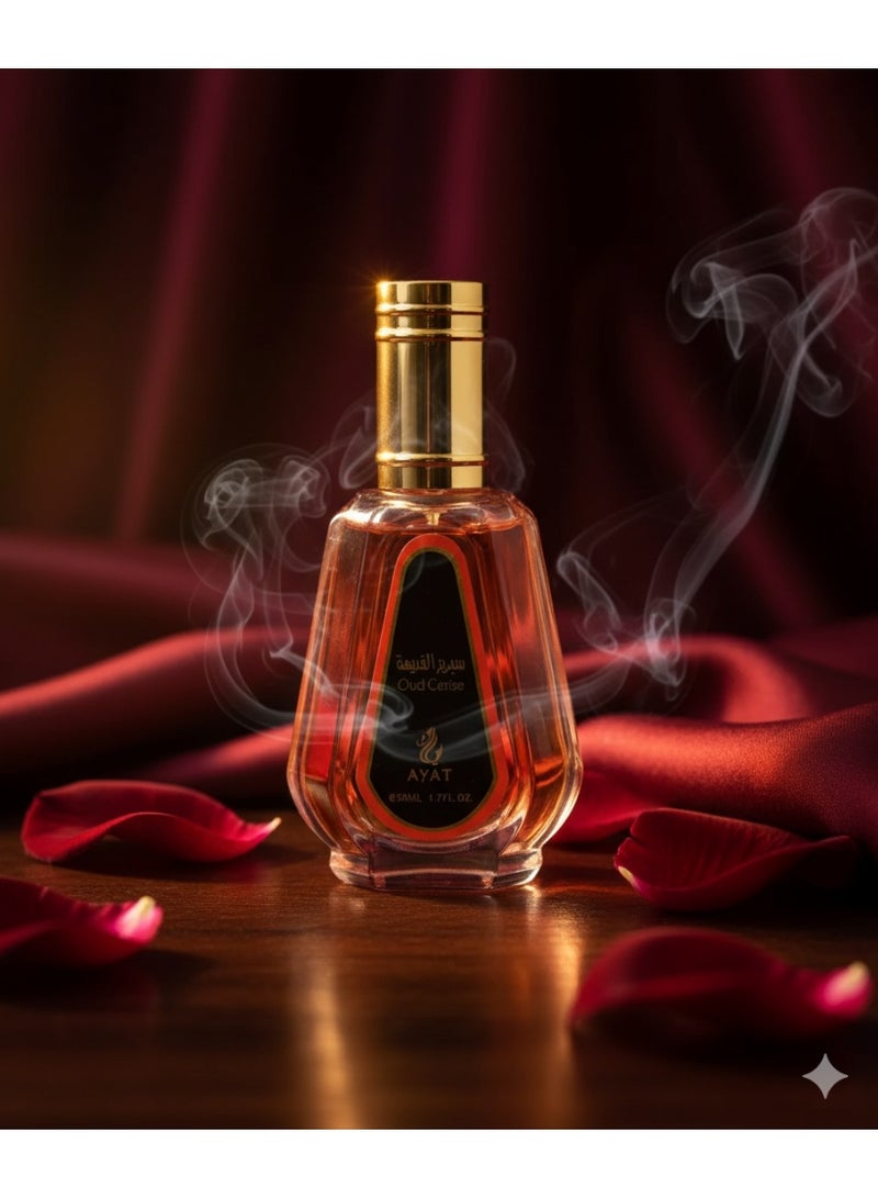 Ayat Perfumes Oud Cerise Eau de Parfum 50 ml – Juicy Cherry & Fruity Sparkle – Elegant Rose – Deep Oud & Soft Amber – Long-Lasting Women’s Arabian Perfume - Image 4