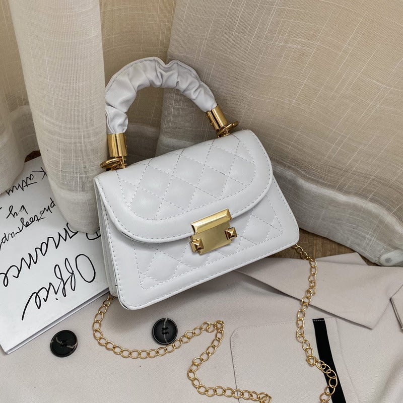 Women's 2026 Diamond Quilted PU Small Square Shoulder Crossbody Bag with Chain - Image 4