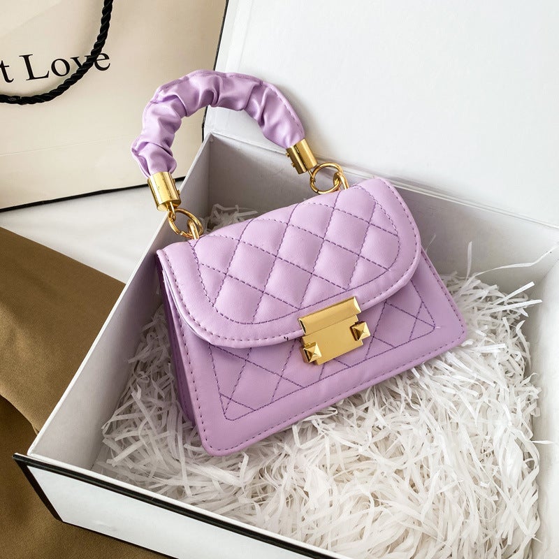 Women's 2026 Diamond Quilted PU Small Square Shoulder Crossbody Bag with Chain - Image 3