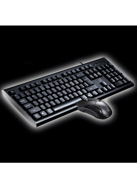 Chasing Leopard Q9 1600 DPI Professional Wired Grid Texture Gaming Office Keyboard + Optical Mouse Kit(Black)