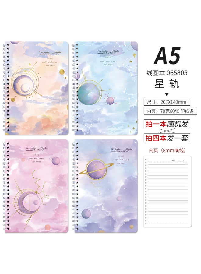 HELPS Cartoon Coil Book Cute Creative A5 Loose-leaf Notebook Stationery High-looking Student Horizontal Diary Book - Image 1
